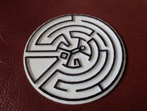 westworld labirinto art badge coaster medaglione mistero sud-ovest 3d print model - Mito3D
