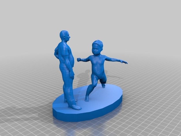 hijo de padre 3d la impresión euihwan humanos makehuman escultura 3D print model - Mito3D