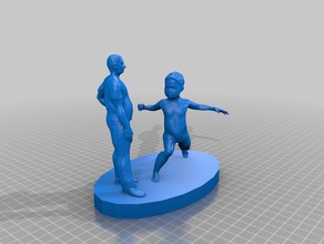 father son 3d printing euihwan human makehuman sculpture 3d print model - Mito3D