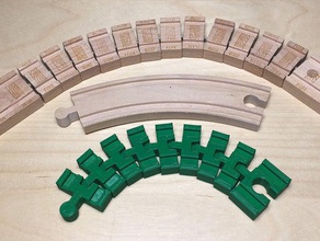 paramétrico segmentado faixa padrão compatível de madeira, trilho trem playsets dotscad openscad brio thomas brinquedo 3d print model - Mito3D
