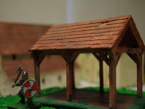 saxon barn 1 buildings structures 28mm historical history viking wargaming 3d print model - Mito3D