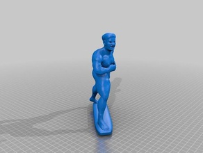 hombre joven enojado 3d la impresión euihwan humanos makehuman masculino escultura 3d print model - Mito3D