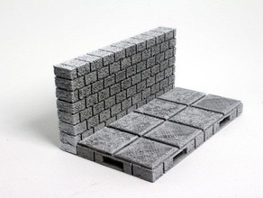 openforge cut-stone openlock long walls toy game accessories dnd tiles dungeon miniatures pathfinder rpg tabletop terrain 3d print model - Mito3D