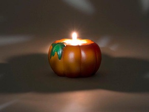 pumpkin candle holder decor cute dinner fall holiday home table thanksgiving 3d print model - Mito3D