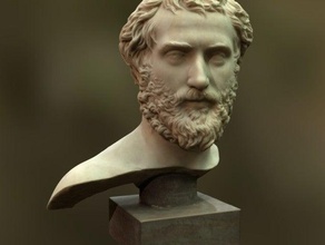 Roma tarar kopyaları 3d baskı tarama sakal büstü kültürel miras kıvırcık saç efsane heykel 3d print model - Mito3D