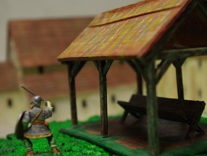 saxon barn 2 buildings structures 28mm scale historical viking wargaming 3d print model - Mito3D