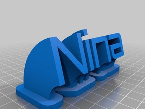 nina de la placa identificación oficina personalizado 3d print model - Mito3D