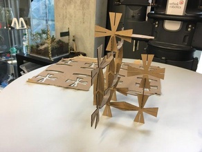 2 part pressfit-construction buildings structures cardboard lasercut learning svg tinkerplay 3d print model - Mito3D