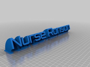 nurse ronson nameplate office customized 3d print model - Mito3D