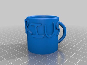 my customized parametric mug label changable fonts kitchen dining 3d print model - Mito3D