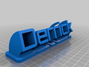 derrick nameplate office customized 3d print model - Mito3D