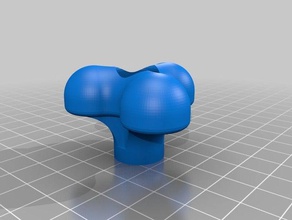 my customized smooth curvy star knob parts 3d print model - Mito3D