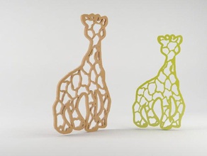 giraffe 2d Kunst 3d print model - Mito3D