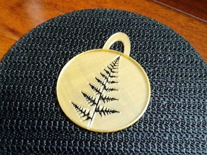 fern leaf stencil signs logos coffee decoration easy print fractal openscad ornament 3d print model - Mito3D