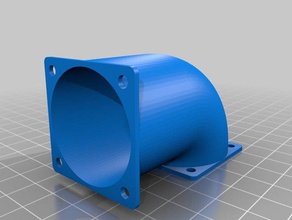 38 mm 90 grados ventilador codo 3d la impresión personalizado 3d print model - Mito3D