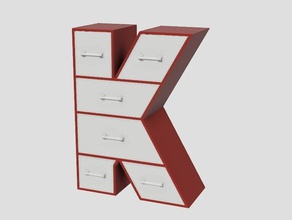drawers office letter letters mini 3d print model - Mito3D