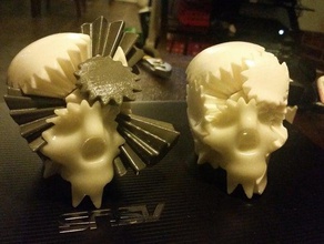 gear skull interactive art human 3d print model - Mito3D