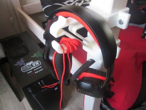 headphone holders organization casque headphones stand hanger hook mount 3d print model - Mito3D