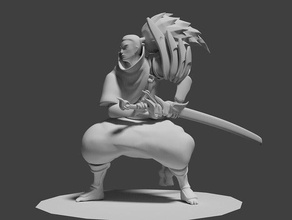 yasuo detailed stl craftware supports video games league legends leagueoflegends sword game model videogame 3d print model - Mito3D