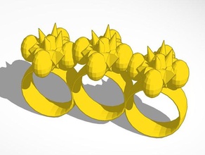 tri star ring 3d printing love midwife 3d print model - Mito3D