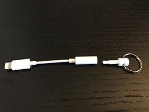 apple dongle grabber móvil teléfono 35 mm jack los auriculares iphone 7 llavero el rayo cable lightning 3d print model - Mito3D