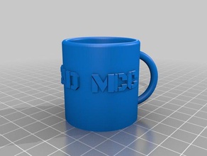 mon paramétrique personnalisé mug étiquette changable polices cuisine manger 3d print model - Mito3D