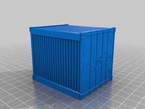halbe Größe shipping container 28mm spielen 3d drucken 3d print model - Mito3D