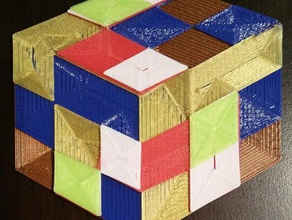 cube illusion single nozzle multicolor 2d art 3d print model - Mito3D