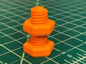 functional knurled bolt nut parts 3d print model - Mito3D