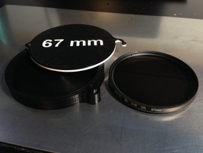 dslr lens filter case 67 mm camera canon cover holder nikon polarizer polarizing 3d print model - Mito3D