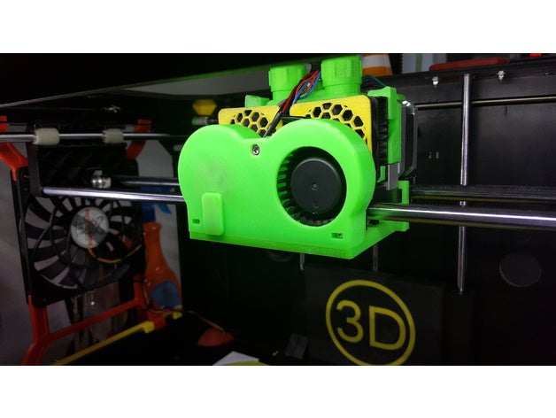 leistungsstarke ctc-fan duct 3d Drucker - Zubehör Gebläse-Kühlung die aktive Kühlung Luft Luftkanal Kühlkanal ctc dual-fan-duct fan radial-Lüfter radial Verkleidung dual 3D print model - Mito3D