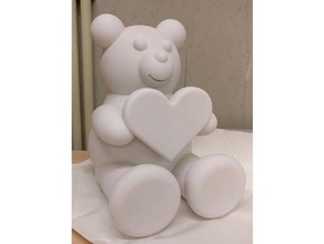 teddy heart 3d printing 3d print model - Mito3D