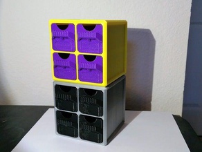 empilhável cubo gaveta organizador do agregado familiar mini gavetas organização 3d print model - Mito3D