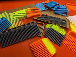 hair comb collection hand tools beard beauty cosmetic everydaycarry 3d print model - Mito3D