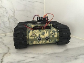Bay 4 Robotik tank 3drobotics adafruit renk sensörü arduino uno sürekli dönüş genuino hc-sr04 raspberry pi servo tankbot 3d print model - Mito3D