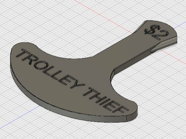 carrello chiave strumenti 2 di dollari la moneta falsa veloce velocità stampa serratura no zattera nessun supporto non supporta rapida segreto della spesa rubare stealer ladro trucco token due 3D print model - Mito3D