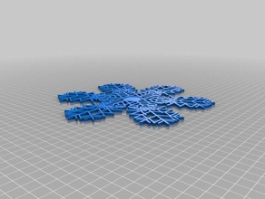 size 3 snowflake interactive art customized 3d print model - Mito3D