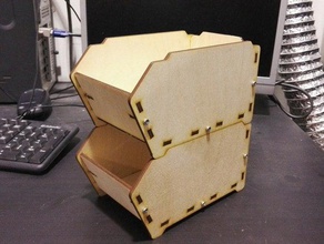 plywood linbin containers box fablab fablabpolytech organiser storage 3d print model - Mito3D