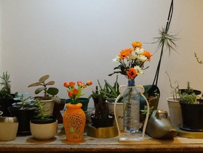 think outside bottle vases outdoor garden 3d print model - Mito3D