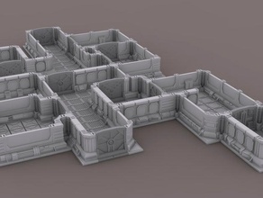espaço modular cenário wargames escenario espacial para playsets juego mesa maqueta quebra-cabeça nave jogo de o terreno warhammer 40000 40k 3d print model - Mito3D