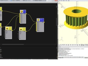 polia gt2 3d impressão o editor graphscad nodal openscad 3d print model - Mito3D