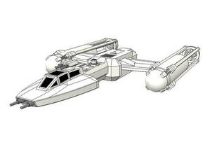 sw btl-a1 y-wing 3d impressão scifi star wars starfighter tampo de mesa x-wing miniaturas 3d print model - Mito3D