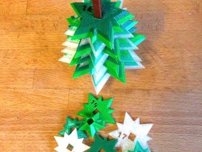 christmas tree advent calendar decor count down decoration festive green happy holidays stars 3d print model - Mito3D
