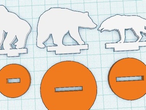 silhouette mini set 4 singe ours loup les jouets jeux 3d print model - Mito3D