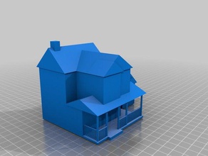 2 história da casa do pátio 3d impressão Impressão a arte tinkercad 3d print model - Mito3D