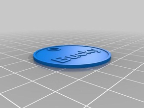 bucky Runde dog tag Haustiere angepasst 3d print model - Mito3D