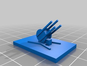 arma anti-aérea panzerkampf brinquedos jogos 1300 5 mm ww2 3d print model - Mito3D