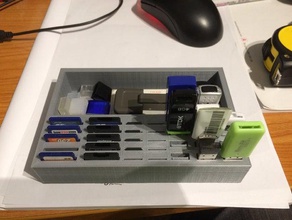 usb usd depolama kutusu sd aracı sahipleri kutuları Organizatör organizasyon kart sahibi tutucu 3d print model - Mito3D