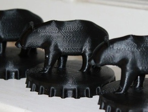 schwarzer Bär 3d drucken 3d-Tier Tiere Flasche cap Dekor Dekoration Dekorative soda 3d print model - Mito3D