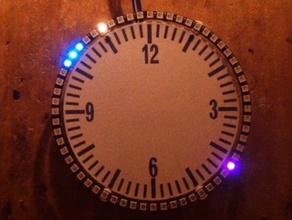 simple wall clock using adafruit 14 60 ring neopixel electronics 3d print model - Mito3D